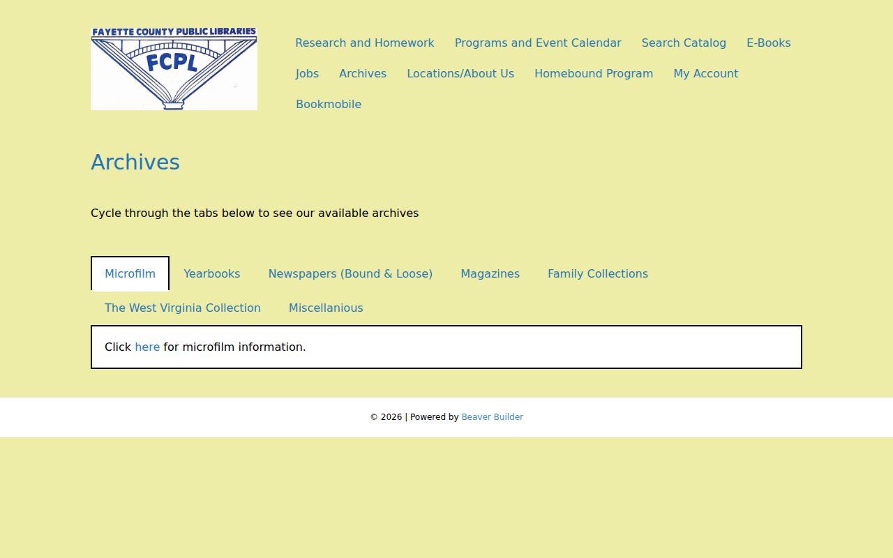 Oak Hill residents directory Fayetteville library archives